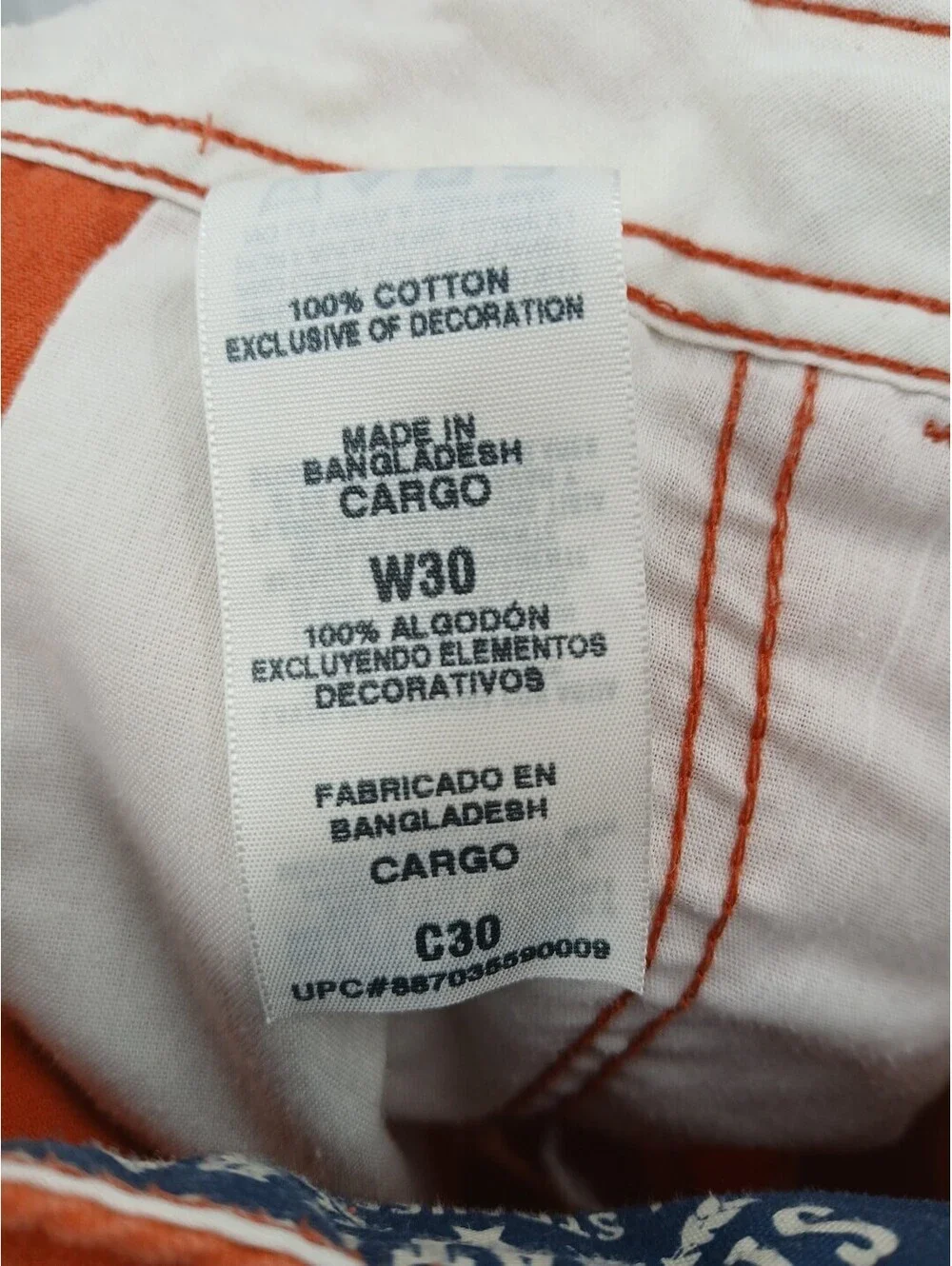 Levi Strauss Cargo Shorts Mens 30 Orange Casual Outdoor Western Utility Levi's